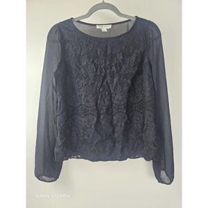 Women's,  szS, Forever 21 black lace long sleeve blouse